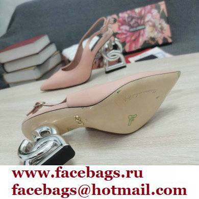 Dolce  &  Gabbana Heel 10.5cm Slingbacks Nude with DG Heel 2022